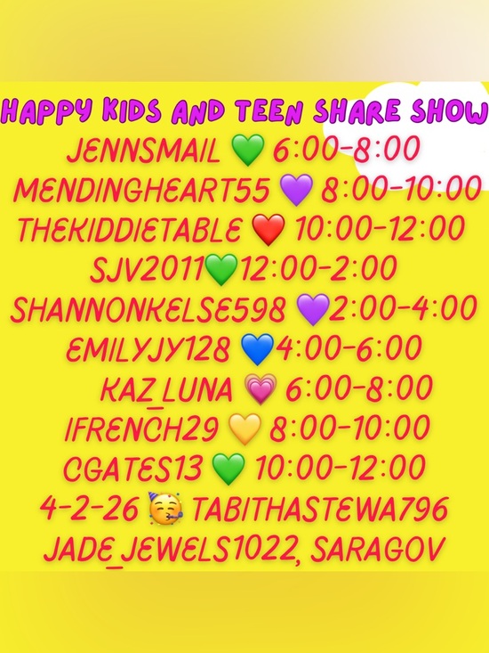 Other - Kids and teen first share show every Thursday! 
Let’s get you what you need!